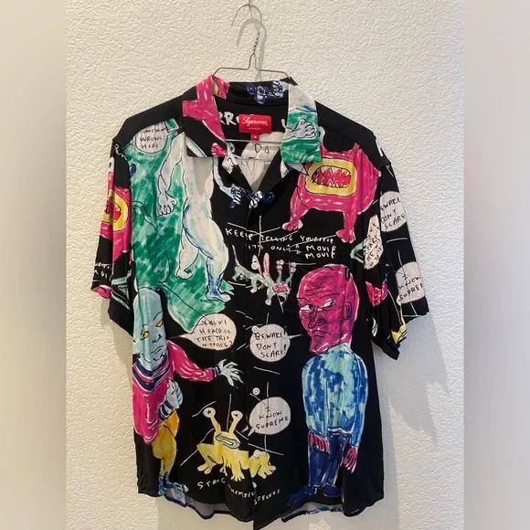 Supreme | Shirts | Daniel Johnston Rayon Ss Shirt Black M | Poshmark 